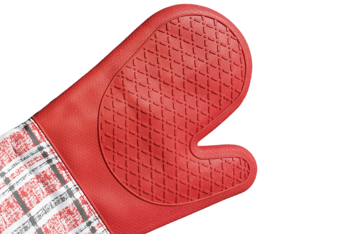 Red Silicone Oven Glove Close look